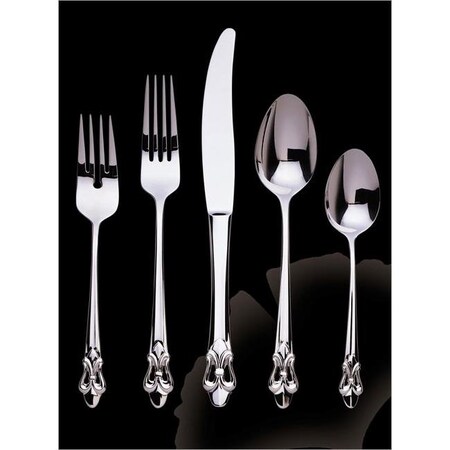 Fastfood Fleur de Lis 5 Piece Place Setting - 18-10 Stainless - Mirror Finish FA73418
